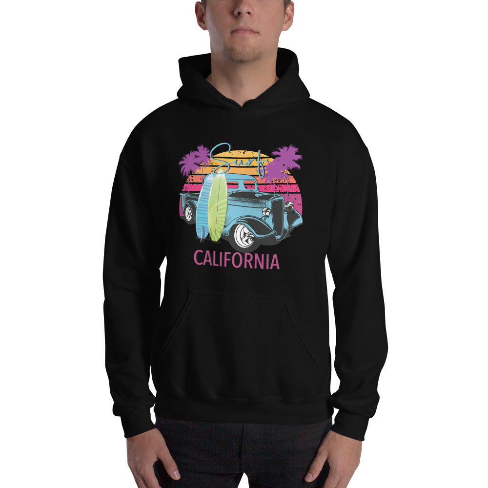Surf California Hot Rod Truck Hoodie