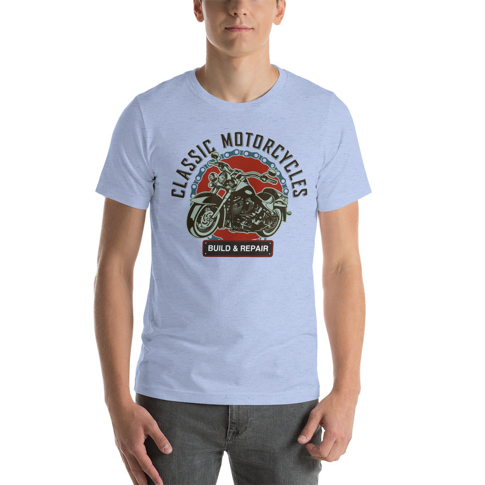 Classic Motorcycles Build & Repair Tee-Black Text
